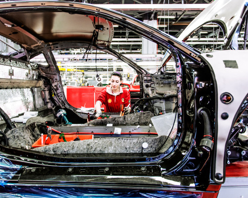 bobbycaputo:  A Rare Peek Inside the Famed Factory Where Ferraris Are Born Big automakers like Toyota and General Motors sell millions of cars each year. Niche brands like Porsche move about 35,000. Ferrari sells about one-fifth of that. But the famed