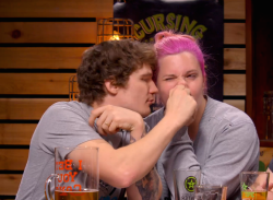 the-gubbins-trench:  Best part of this week’s Off Topic: Drunk Michael being touchy-feely and cute with Lindsay. 