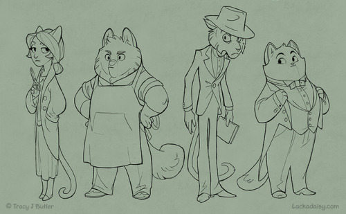 lackadaisycats:Lackadaisy characters, somewhat toonified.This was sort of a challenge for myself to 