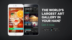 deviantart:  DeviantArt App: The world’s largest art gallery in your hand! Get it now: DeviantArt.com/mobile  DA has its own app now!!! Omg im am so excited this is what we have been waiting for