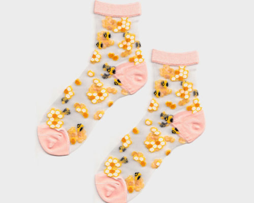 paledollskin: zaiguu-etsy: Honey Bee Sheer Socks //  JimmyBuffalo my shop! i made these delicat