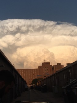 sixpenceee:  alphaobrosey:  Hey sixpenceee this is what that supercell picture you posted earlier looked like from the ground.   It’s very beautiful 