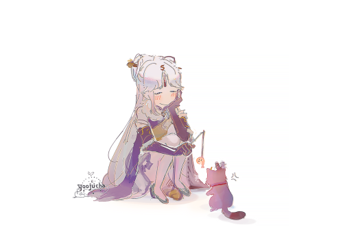 ayuzupanda:  ningqing / qingguang in which keqing becomes a lil kitty ,,Happy LNY!! 新年快乐!!