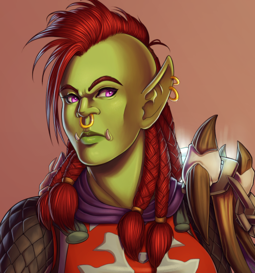 A commission for @falanyr for their sister’s birthday, of their strong orc ladies and one good derpy