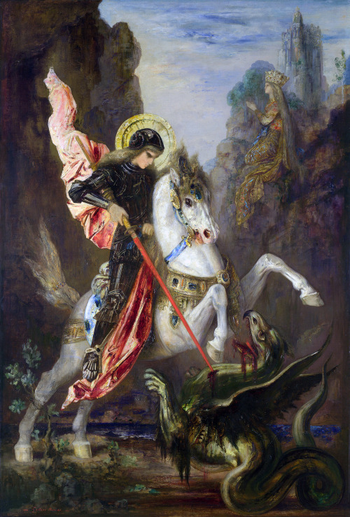 yournineleafclover: Saint George and the Dragon (1889-90) by Gustave Moreau