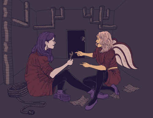 faegoblin:nashed:just my faves being icons &amp; discussing STEM [id: digital fanart of the band