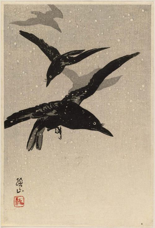 heartbeat-of-leafy-limbs - ITO SOZAN Crows Flying in Snowstorm...