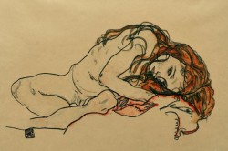 last-picture-show: Egon Schiele, Kauerndes Mädchen mit gesenktem Kopf, 1918 