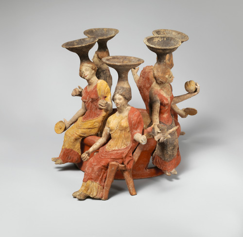 didoofcarthage: Thymiaterion (incense burner) with group of women seated around a well head  Gr