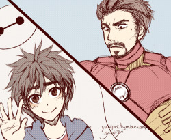 yukipri:  My take on Hiro meets Tony Stark.