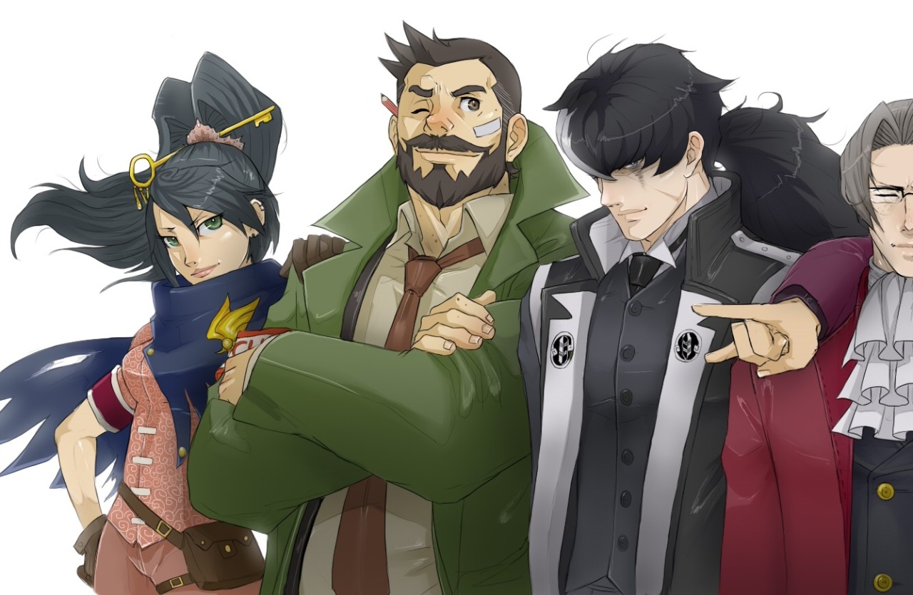 georgialeflayart: Edgeworth’s Squad Goals, all aged to match the current timeline.