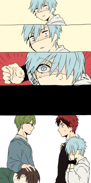 aki00113:   落書きまとめV5 | エイゴおる  I laughed pretty hard at this FRICKIN TAKAO MY POOR BBY KUROKO  obviously procrastinating on the long kagakuro comic 
