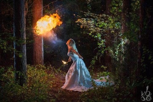 sixpenceee: “My friend who’s a firebreather asked me to get photos of her in her wedding