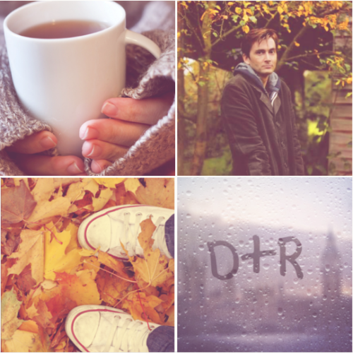 lostinfic: The Doctor & Rose } Autumn aesthetic All these reds and oranges, it reminds him of Gallifrey. It’s a season that lends itself to melancholy. Rose gives his hand a little squeeze and when he looks at her, she’s smiling warmly. It’s
