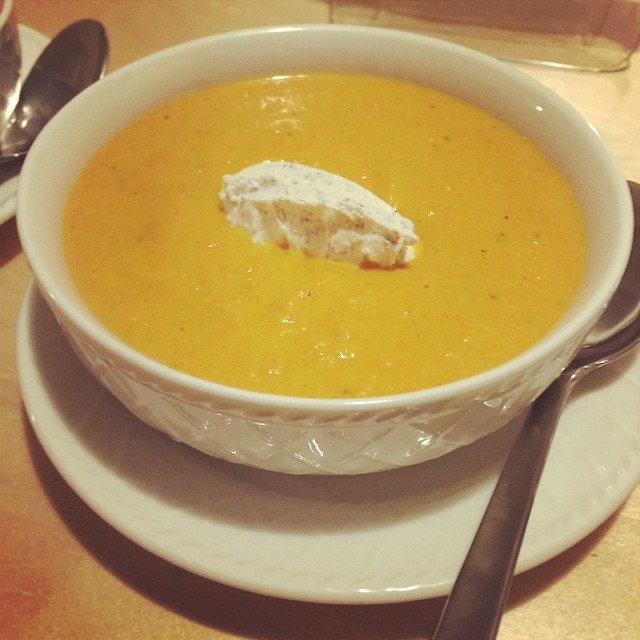 iamtheaardvark:  Dinner tonight was a roasted carrot soup with whipped black pepper