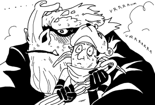 maria-ruta: A little(late) Birthday bonus gift for Tench - her damn handsome Klaarg (and mine everything else… because… uhm… uh… uhm… ._.  “ruta escapes” 