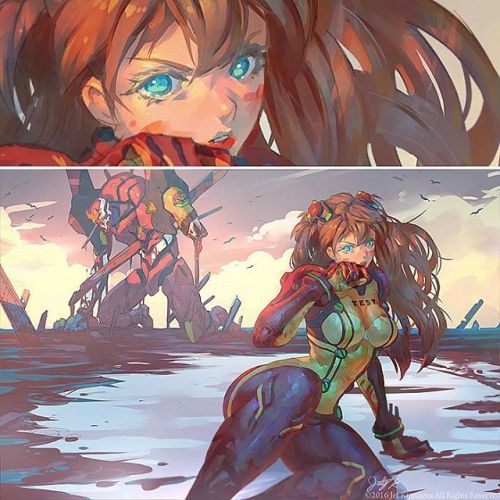 thejettyjetshow:  #AsukaLangley survives a deadly assault. #evangelion #mech #redhead #AnimeExpo2016 ##comiccon2016