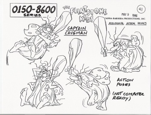 Hanna-Barbera model sheets for Penelope Pitstop, Dick Dastardly and Muttley. Oh, and Captain Caveman