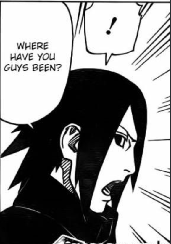 kimonomoon:  Sasuke in Protective Father mode demanding in anger where his is daughter