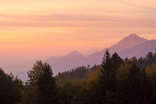 Sunset in the Mountains by Dejan Hudoletnjak