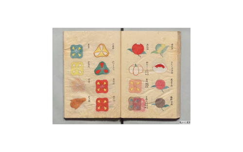 Mushigashi (steamed cakes) designs book, which can be found/downloaded on the National Archives of J