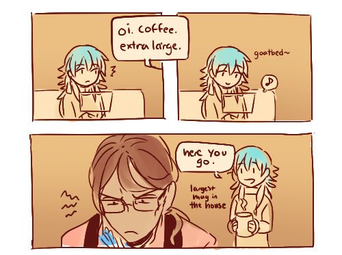masasei:  read right -> left a sort of redraw of this comic ahaha domestic minao ^q^ ♡♡♡ 