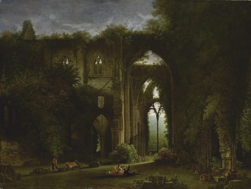 rubenista:Samuel Colman, Sketching the Ruins of Tintern Abbey, between 1780 - 1845