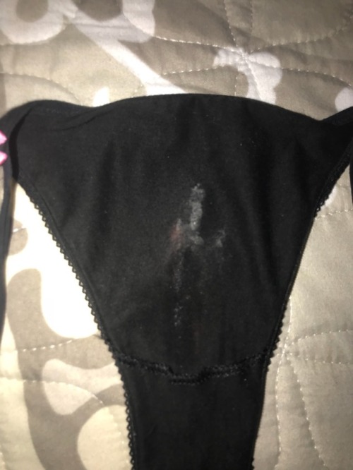 Wife’s dirty panties from yesterday. They are a little more creamy today and still smell reall