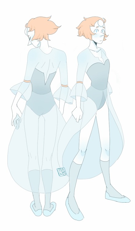 teaguts:  I wouldn’t doubt it if someone already beat me to the theory but notice how both blue and yellow diamond’s pearls have their gems in the same place as their diamond, and their skin color is the same as their diamond. And what other diamond