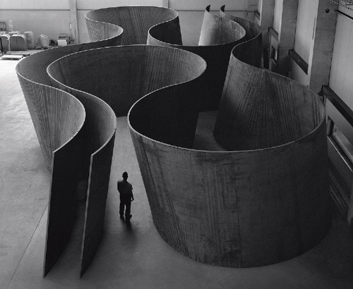 world-grammar:Inside Out - Richard Serra, 2013.Minimalist Sculpture - Weatherproof steel, 158 x 982 
