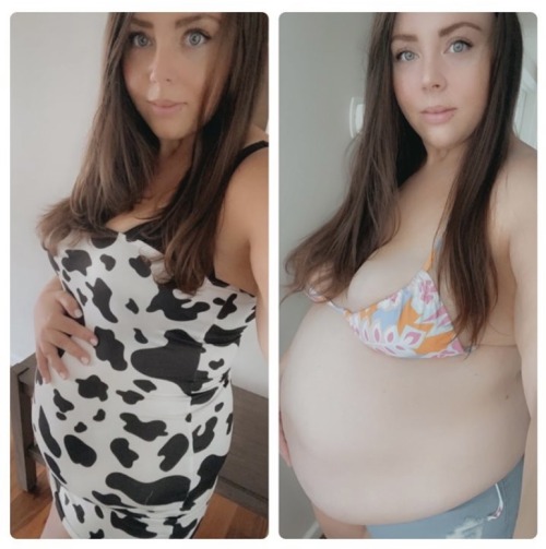 chubby-chunky-woman:bbwpeachypop:From lil belly to big belly ✨😍😍😍