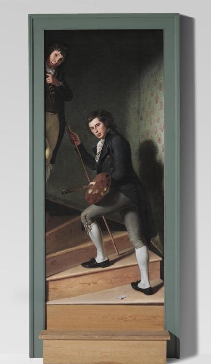 philamuseum: Charles Willson Peale | Staircase Group (Portrait of Raphaelle Peale and Titi