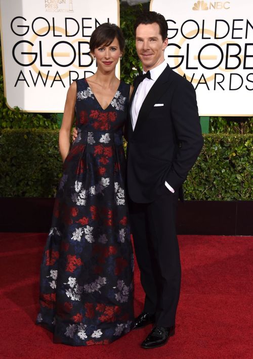 Benedict Cumberbatch and Sophie Hunter at the Golden Globes. new tab for highres.