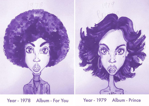 Prince, enough said.Every Prince Hairstyle From 1978 to 2013 by illustrator and set designer Gary Ca