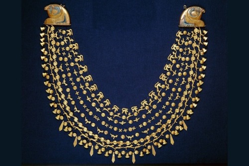 grandegyptianmuseum:The Usekh Collar of Queen Ahhotep I. Second Intermediate Period, 17th Dynasty, c