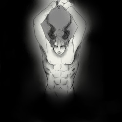 dramatically-vampiric:  Chainedby TheVampireRose  Sketch of demon Russia from Hetalia. Will I ever finish it?    nooooooooooope     