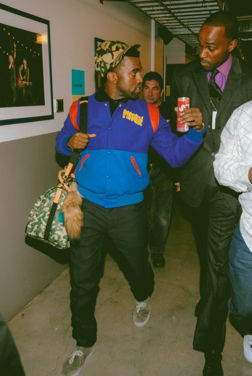 Kanye West photographed by Kevin Mazur while backstage during the 2008 American Music Awards in Los 