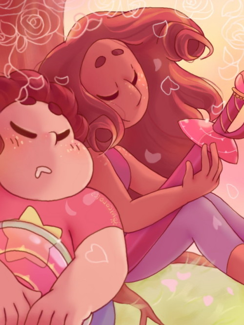 day-colors: Couple of steven and connies I did for @stevenuniverse-ship-tribute!! Please check it out if you haven’t already!  Songs I listened to- first one was Hurts like heaven and weirdly the second one was Attention, aah I don’t know why– these