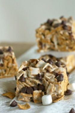 intensefoodcravings:  S'mores Graham Krispie Treats | Country Cleaver  What sorcery is this!?! 😍