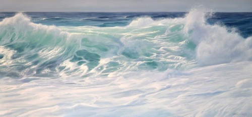 artsnskills: Turbulent Tidal Waves Dance With Power In Realistic Paintings Artist Paco Ferrando crea