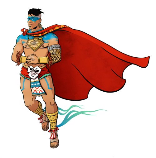 tlatollotl:  Aztec Superman and Wonder Woman by Terry Blashttps://twitter.com/TerryBlas