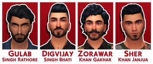 Rajput SquadI wanted to make Rajput sims to represent my caste since I am a Rajput (and PROUD). We R
