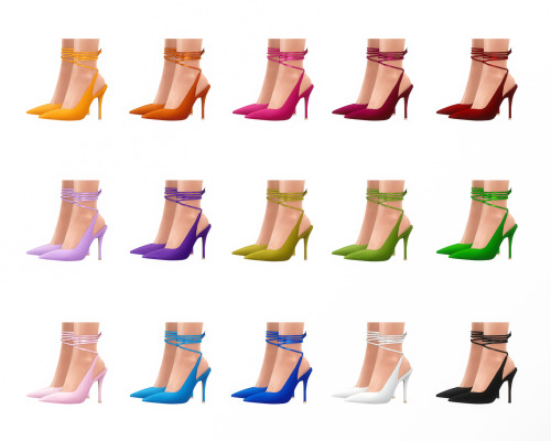 jius-sims:[Jius] Satin pumpsA variety of colors satin pumps15 swatches Suitable for basic gameHave c