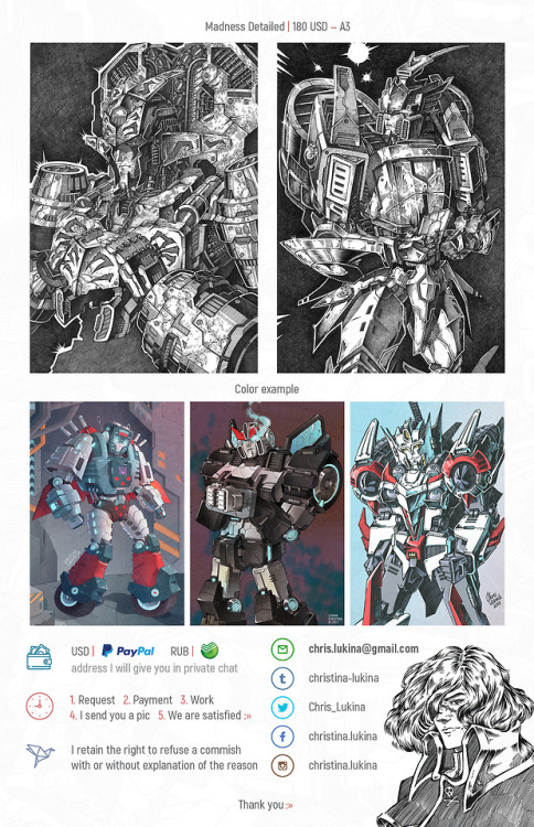 christina-lukina:   Hello! Well… I open the commission:» Please, I need maximum repost and response — I need money and ready to work for you.Thanks everyone:»chris.lukina@gmail.comhttps://ko-fi.com/christinalukina 