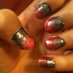 Excuse the messy job, but it galaxy nails!! #nailart