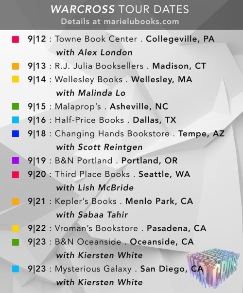 marielubooks:Hope I see you guys on tour in the next couple of weeks! Warcross is almost here, ahhhh