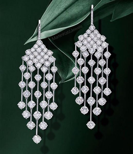 The Gryphon's Nest — Diamond Chandelier Earrings by M.Katz