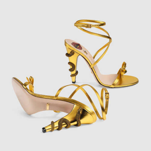 Porn yslgirl: Gucci gold leather crisscross sandals photos