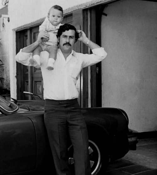 Pablo Escobar, the proud father.