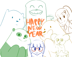 askgrizzles:  Quick Happy new year doodle! might color